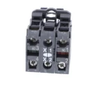 Blue light block with body/fixing collar with integral LED 24V 1NO+1NC