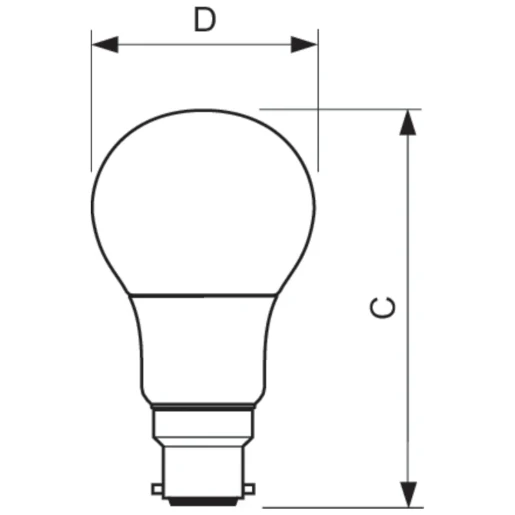 COREPRO LED FROSTED GLS BULB 5.5W 40W B22 BC 827 NON-DIMMABLE