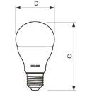 COREPRO LED FROSTED GLS BULB 10W 75W E27 ES 840 COOL WHITE NON-DIMMABLE
