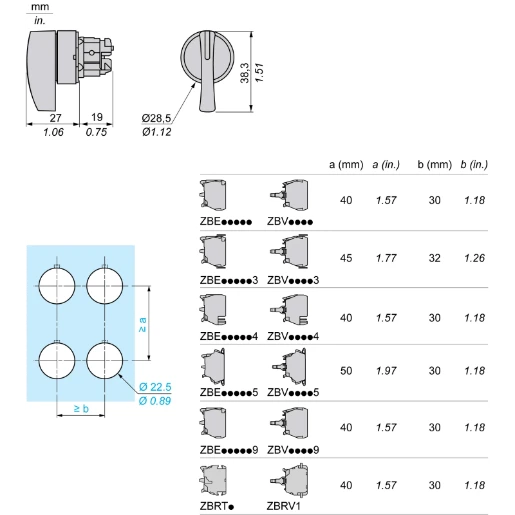 2-Position Extended Lever Stay Put Selector Switch Black 22mm