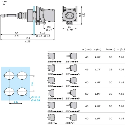 Joystick Controller 22 2-Direction Stay Put 1NO Per Direction