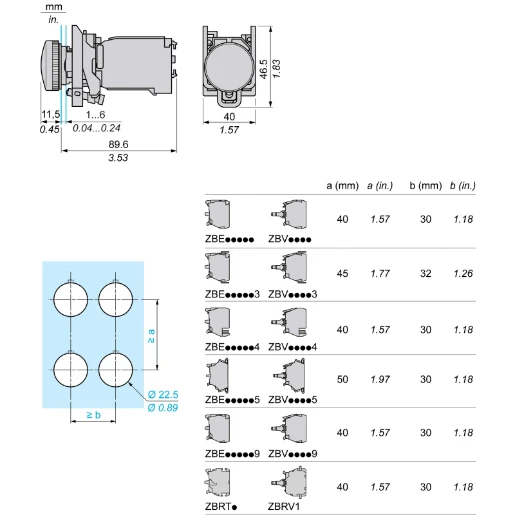 White complete pilot light Ø22 plain lens with integral LED 400V