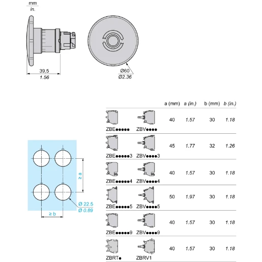 Mushroom Head For Emergency Stop P/B 60mm Dia Red Trig Turn Release