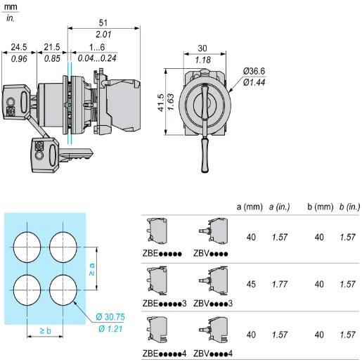 Flushmount SelecSWITCH HEAD KEY 3