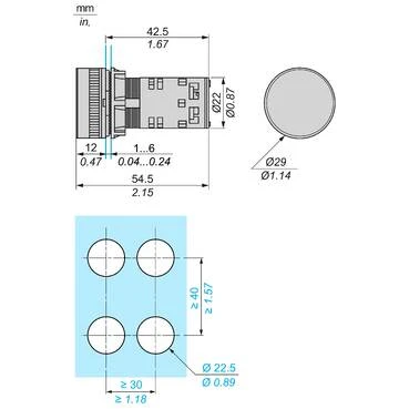 Harmony XB5 Bezel Annunciator 24VAC/DC 5mA 85dB