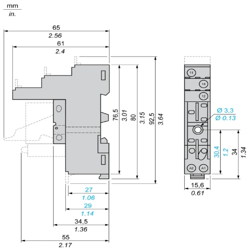 Zelio RSZ Electric Relay Socket 250V AC