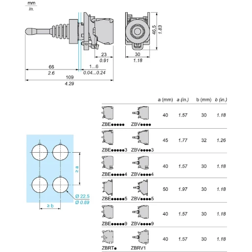 Joystick Controller 22 2-Direction Stay Put 1NO Per Direction