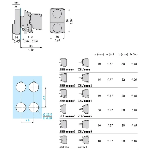 Pushbutton Double-Headed Integral LED+Chrome 24V Plate Bezel