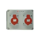 Socket on Backbox 2 Gang 16A 400V 5P IP44