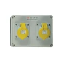 Socket on Backbox 2 Gang 32A 110V 3P IP44