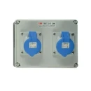 Socket on Backbox 2 Gang 32A 230V 3P IP44