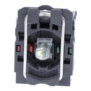 Blue light block with body/fixing collar with integral LED 24V 1NO+1NC