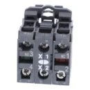 Blue light block with body/fixing collar with integral LED 24V 1NO+1NC