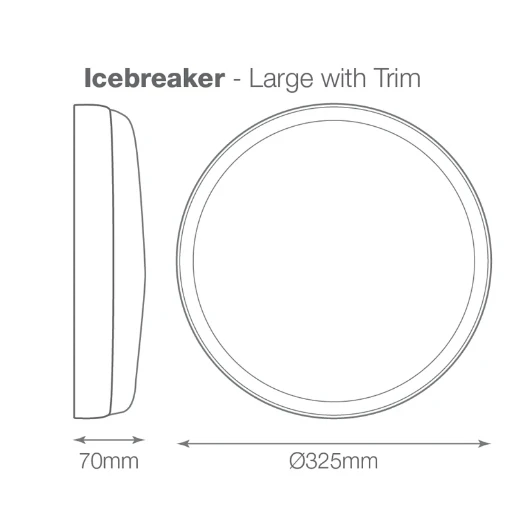 13 5W IP44 4000K E3 White 325mm 1250lm Round LED Bulkhead