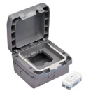 2-Module Weatherproof Enclosure IP66 76 x 76 x 40mm Grey