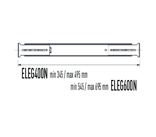 19'' Sliding Shelf 1U 4 Fixing Points Depth 600mm - Black