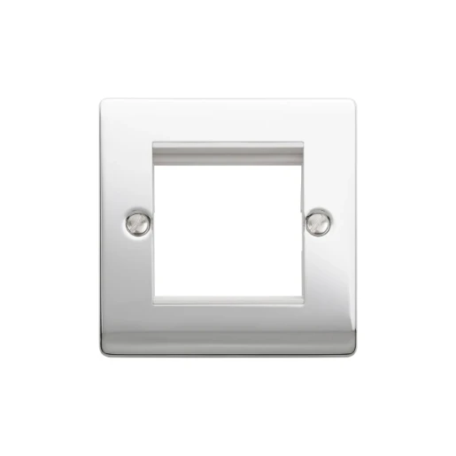 Designa 22FACE2MOD 1 Gang 2 Euro Module Grid Plate Polished Chrome