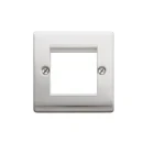 Designa 23FACE2MOD 1 Gang 2 Euro Module Grid Plate Satin Steel