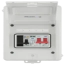 EV Consumer Unit in White  with 5 modules including T2 SPD, 100a Main Switch and 40A Type A DP RCBO