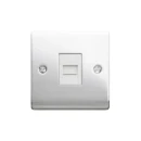 Designa 22MASTEL Master Telephone Socket 1 Gang - Polished Chrome with White Insert