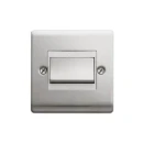 Designa 23S5FS 1 Gang Triple Pole Fan Isolator Switch Satin Steel With White Insert