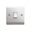 Designa 23S512J 1 Gang 2 Way 10AX Plate Switch Satin Steel