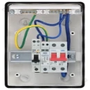 EV Consumer Unit in White  with 5 modules including T2 SPD, 100a Main Switch and 40A Type A DP RCBO