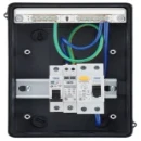 EV Consumer Unit in Grey with 5 modules including T2 SPD, 40A Type A RCD and 40a MCB