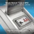 EV Consumer Unit in White  with 5 modules including T2 SPD, 100a Main Switch and 40A Type A DP RCBO