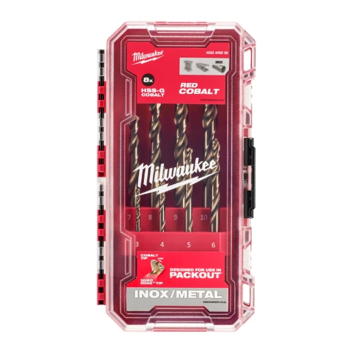 Milwaukee® HSS-Cobalt 8pc Drill Bit Set -   PACKOUT™ COMPATIBLE