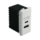 WHITE SLIMLINE 25X50MM USB C CHARGING EURO DATA MODULE