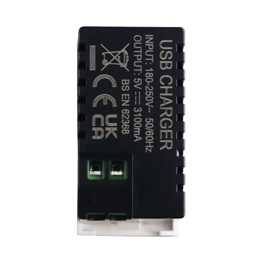 WHITE SLIMLINE 25X50MM USB C CHARGING EURO DATA MODULE