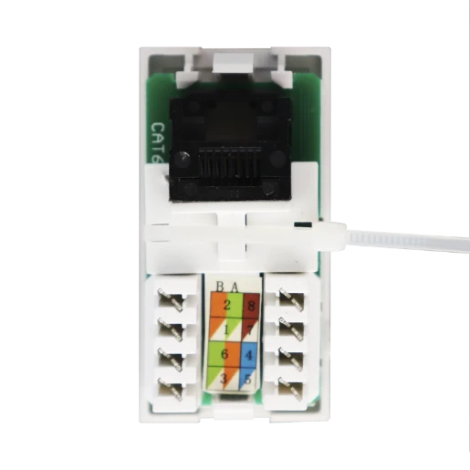 WHITE SLIMLINE 25X50MM CAT6 RJ45 EURO DATA MODULE