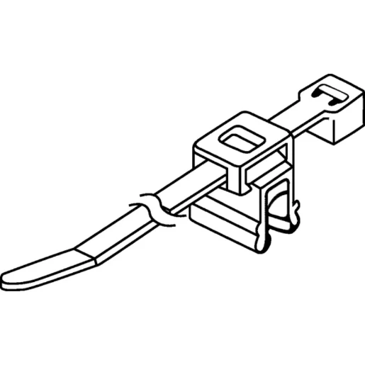 Cable Tie Two Piece Top Fixing Edge (Pack=500) 148X3.6mm Black Pa6