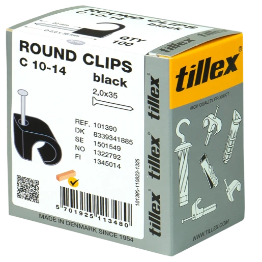 Screw Clip PH2 Screw Round Lead 10-14 Black