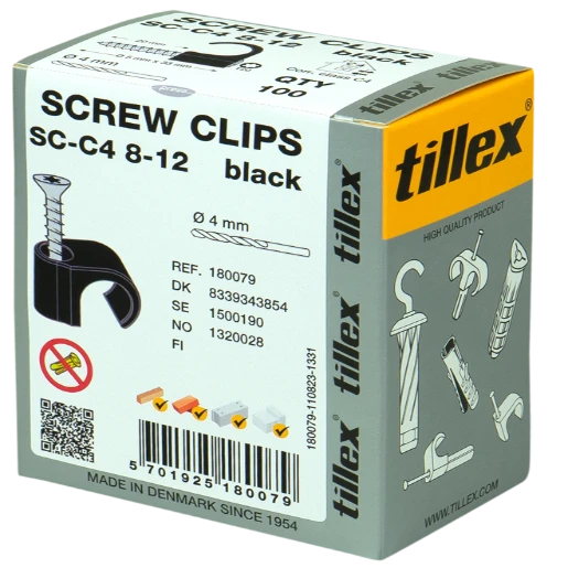 Screw Clip PH2 Screw Round Lead 7-10 Black