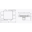 Module 6P 6 Core Tee 1mmx0.5M White Black/Blue Coding