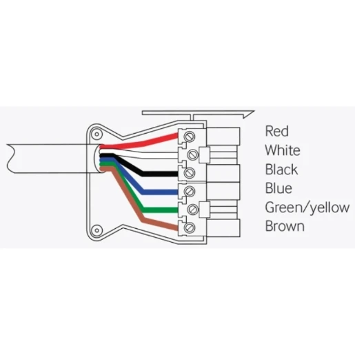 Module 6P 6 Core Tee 1mmx0.5M White Black/Blue Coding