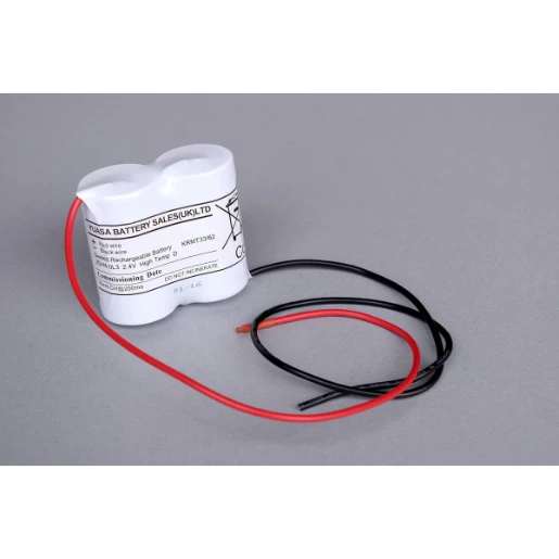 2.4V 4Ah Ni-Cd YU-Lite Emergency Lighting 2x D Battery Pack Flying Leads, No Connector Side-Side
