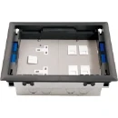 Floorbox 3Compartment 2 Gang Switched Socket+Dp1332 Tap-Off