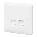 Socket Data 1 Gang Double RJ45 Cat 6 White