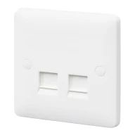 Socket Data 1 Gang Double RJ45 Cat 6 White