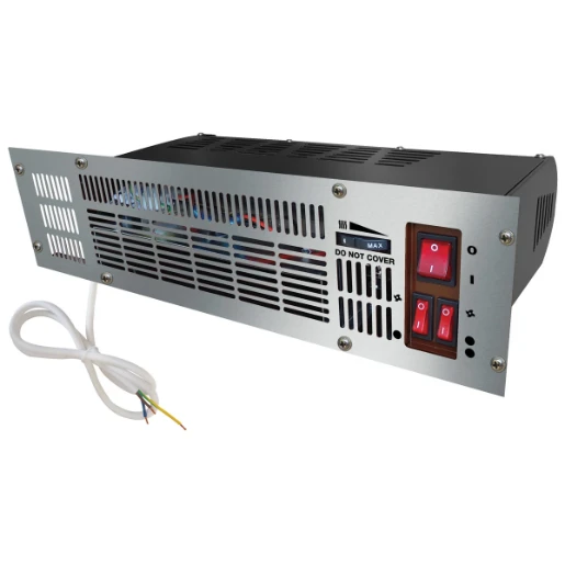 Heater Fan Plinth 3 Heat Settings IP20 480 x 125 x 220mm White/S/S