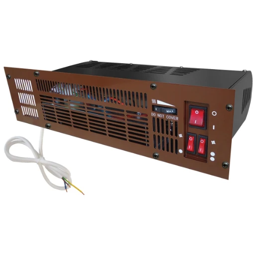 Heater Fan Plinth 3 Heat Settings IP20 480 x 125 x 220mm White/S/S