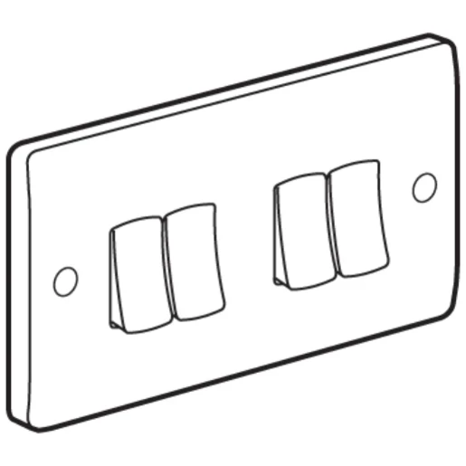Plate Switch 4 Gang 2 Way SP 10A White