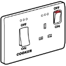 Cooker Control Switch DP Main Switch&Socket Neon 45A White