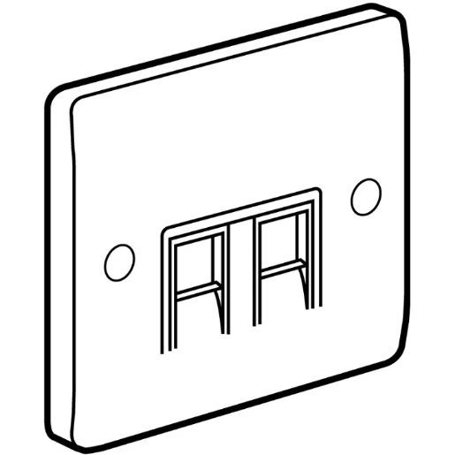 Socket 1 Gang RJ45 Double Cat 6 86X86mm White