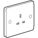 Socket 1 Gang Unswitched 13A White
