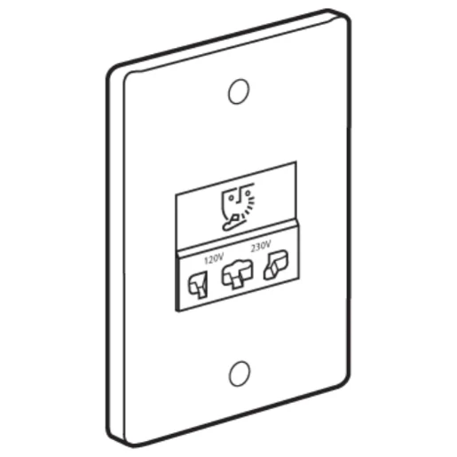 Shaver Socket 1 Gang Unswitched 230V 50/60Hz White