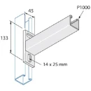 Cantilever Arm For P1000 Channel 41 x 41 Plain 750mm Steel Hot Dipped Galvanised